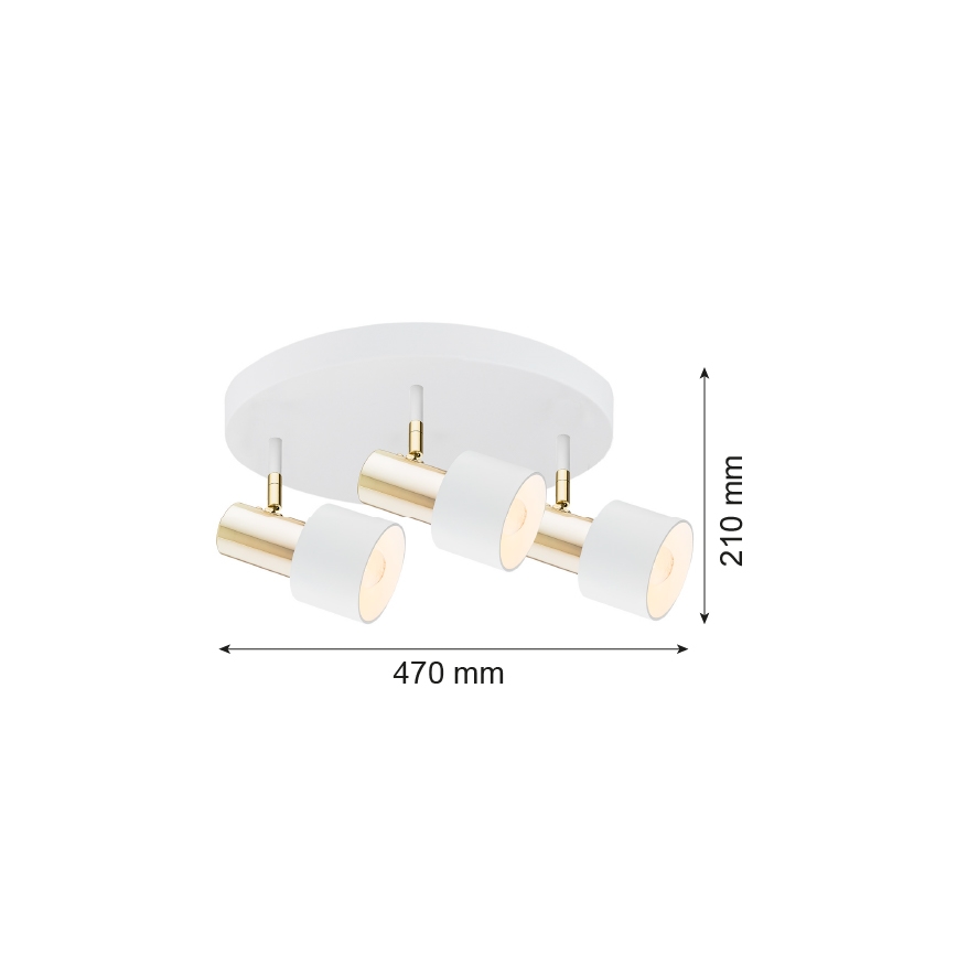 Argon 6008 - Bodové svítidlo DORIA 3xE27/15W/230V bílá/mosaz