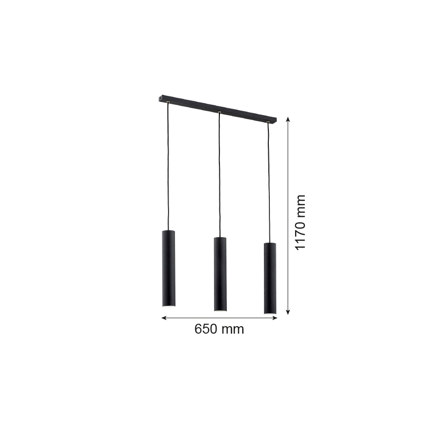 Argon 6112 - Lustr na lanku GOMERA 3xGU10/5W/230V černá
