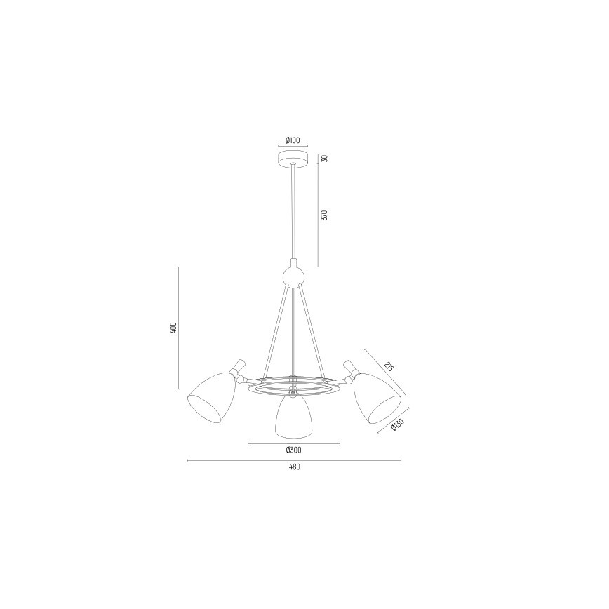 Argon 6148 - Lustr na tyči CHARLOTTE 3xE27/15W/230V bílá/zlatá