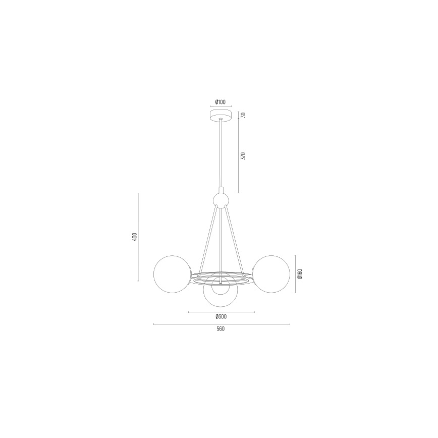 Argon 6150 - Lustr na tyči AMALFI 3xE27/15W/230V černá/bílá