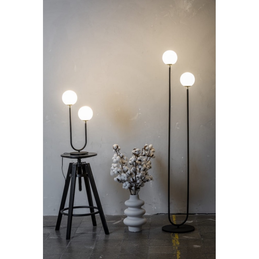 Argon 7072 - Stolní lampa FERRONE 2xE14/7W/230V černá/bílá/zlatá