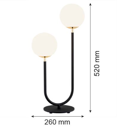 Argon 7072 - Stolní lampa FERRONE 2xE14/7W/230V černá/bílá/zlatá