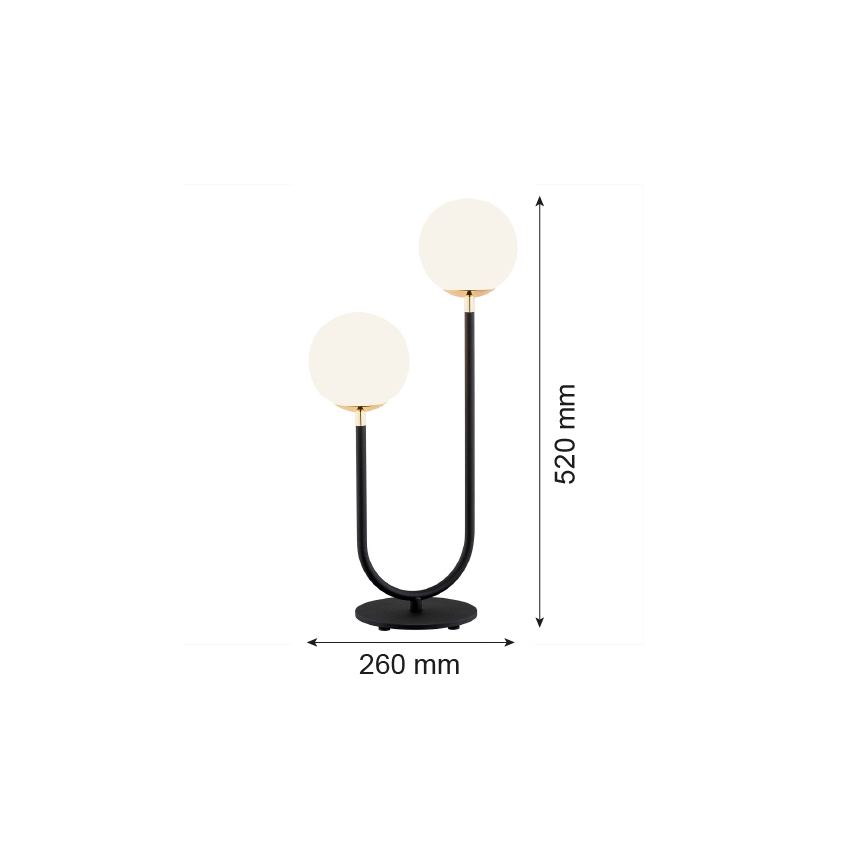 Argon 7072 - Stolní lampa FERRONE 2xE14/7W/230V černá/bílá/zlatá