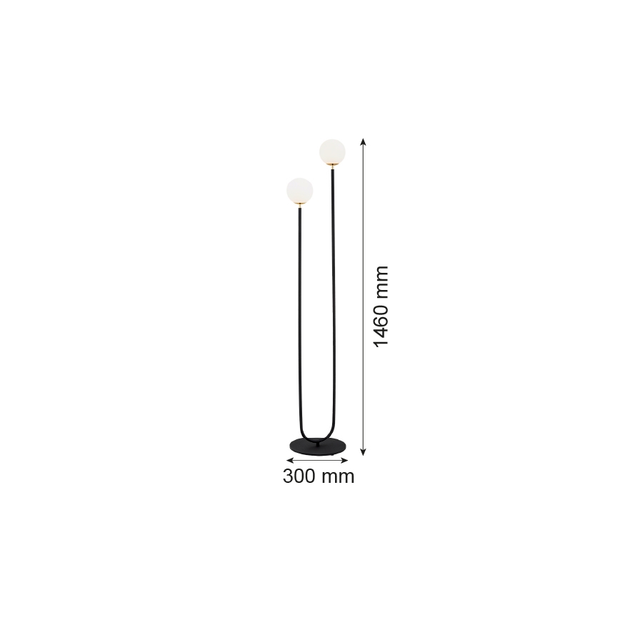 Argon 7073 - Stojací lampa FERRONE 2xE14/7W/230V černá/bílá/zlatá