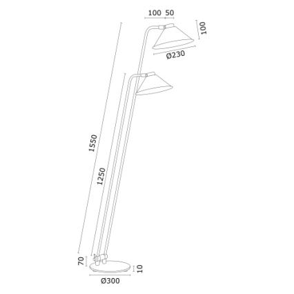 Argon 7074 - Stojací lampa GABIAN 2xE27/15W/230V bílá