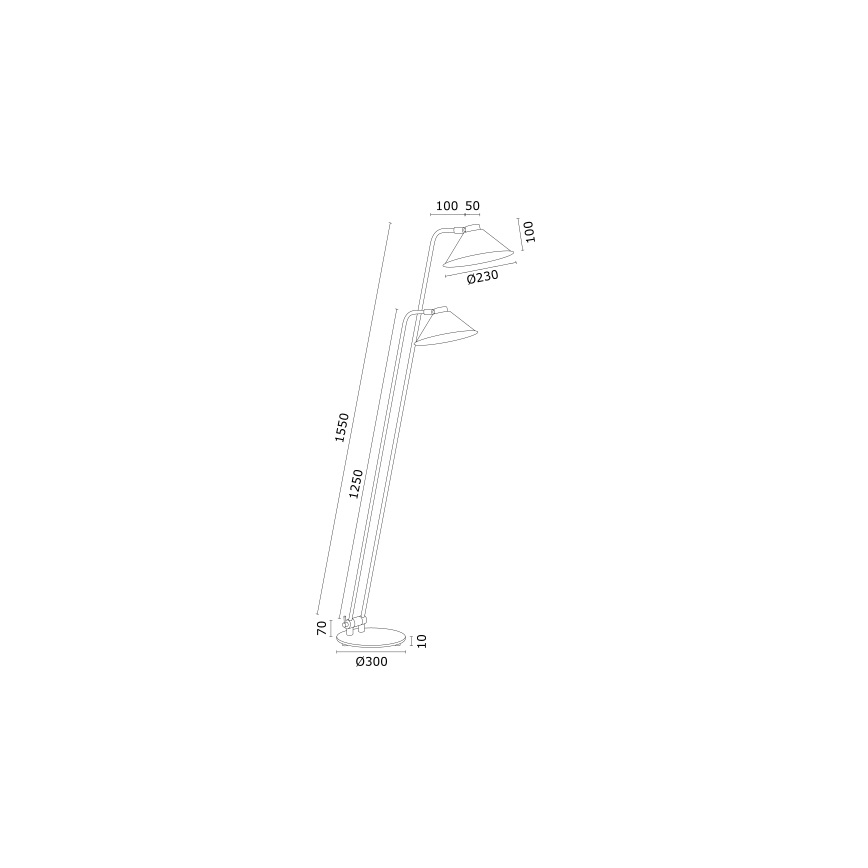 Argon 7075 - Stojací lampa GABIAN 2xE27/15W/230V černá
