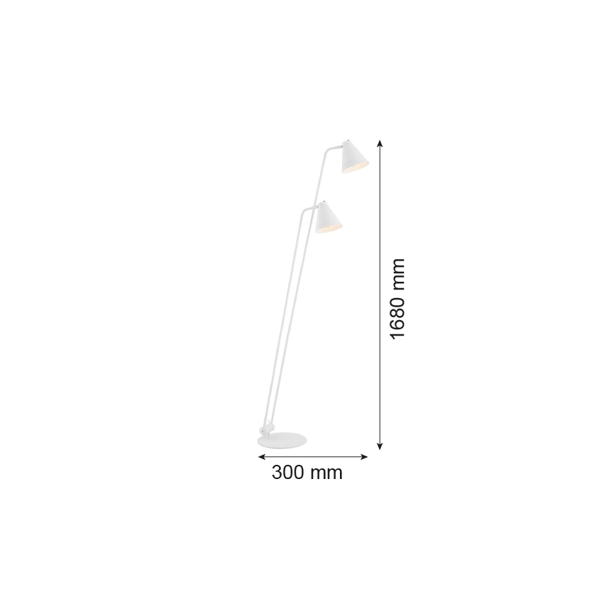 Argon 7076 - Stojací lampa AVALONE 2xE27/15W/230V bílá