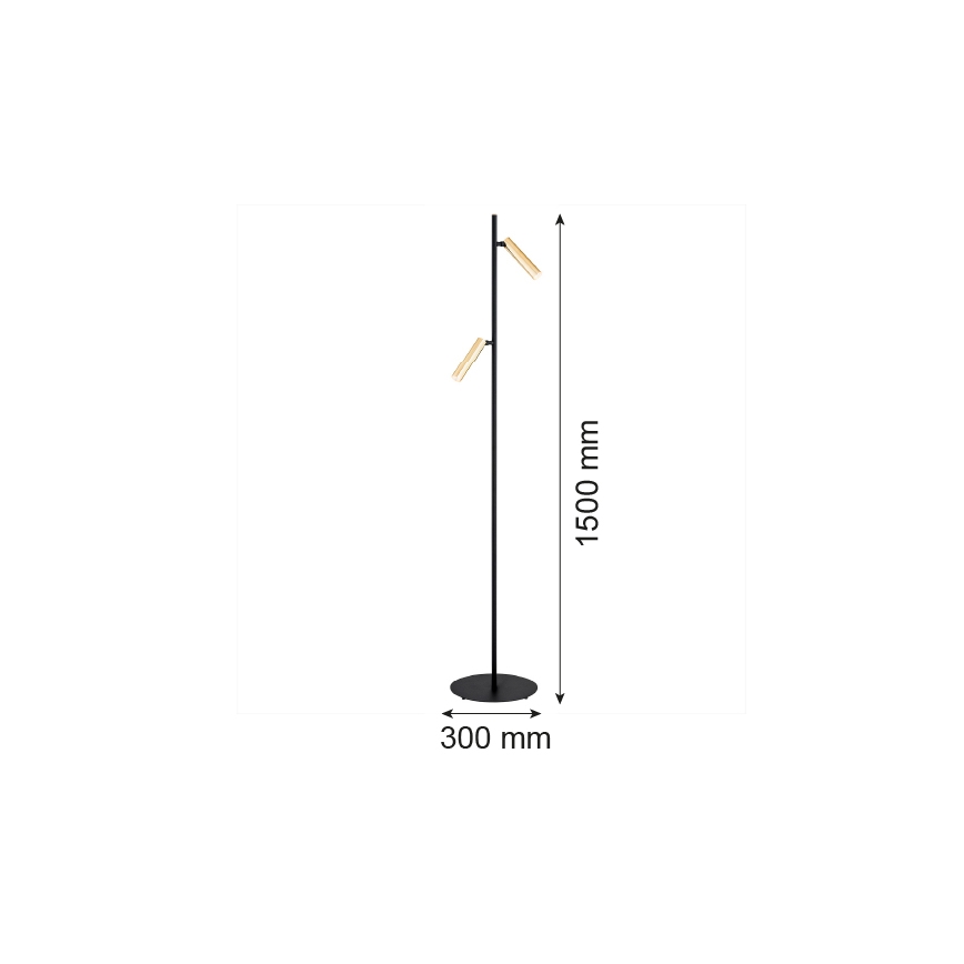Argon 7083 - Stojací lampa TORRE 2xG9/6W/230V černá/mosaz