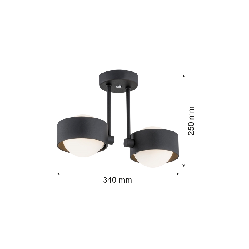 Argon 7089 - Lustr na tyči MASSIMO PLUS 2xG9/6W/230V černá