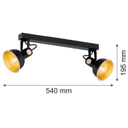 Argon 7142 - Bodové svítidlo LENORA 2xE14/7W/230V černá