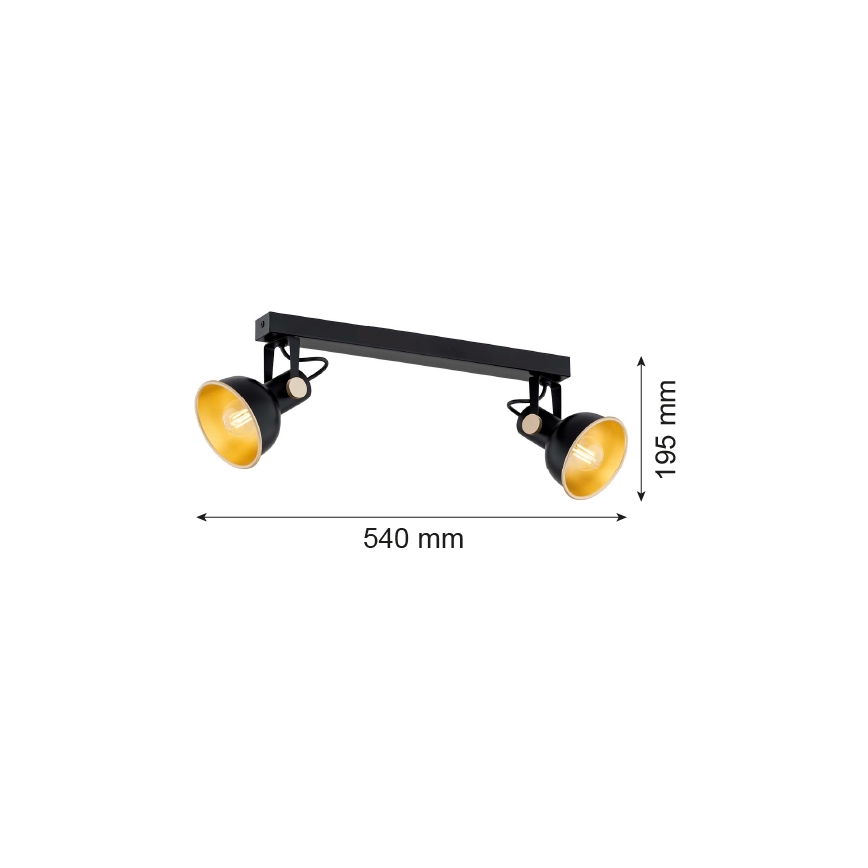 Argon 7142 - Bodové svítidlo LENORA 2xE14/7W/230V černá