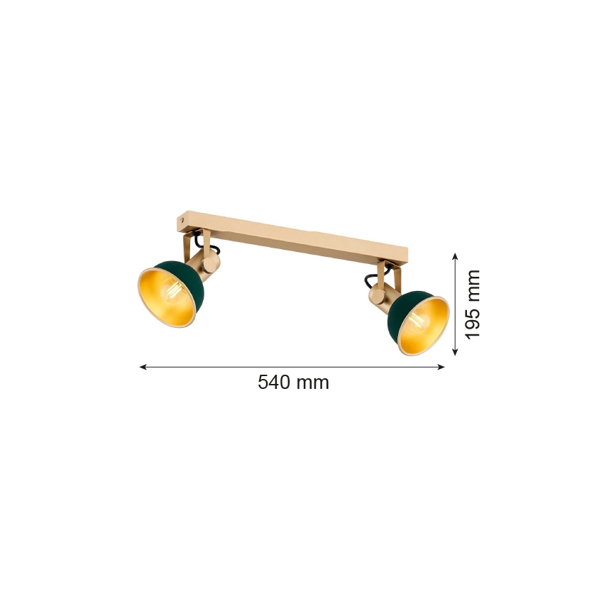 Argon 7143 - Bodové svítidlo LENORA 2xE14/7W/230V zlatá/zelená