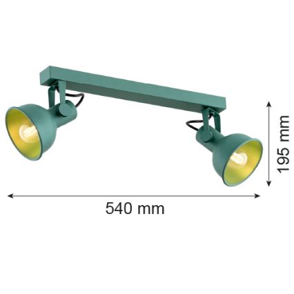 Argon 7174 - Bodové svítidlo LENORA 2xE14/7W/230V zelená