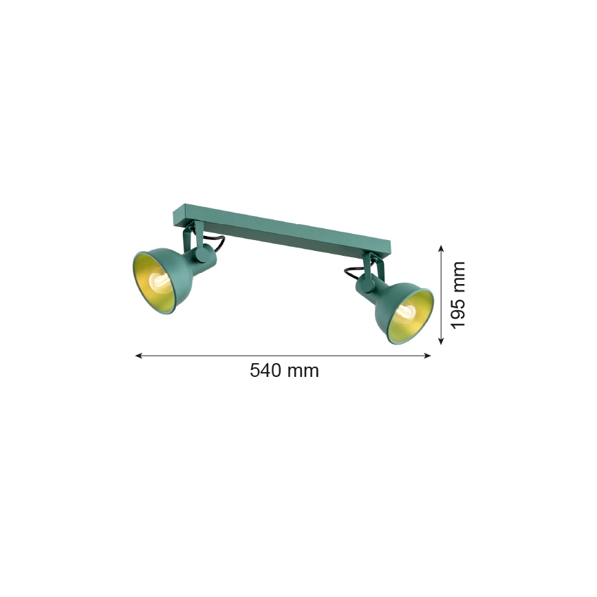 Argon 7174 - Bodové svítidlo LENORA 2xE14/7W/230V zelená