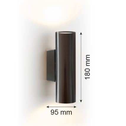 Argon 7231 - Nástěnné svítidlo MITOS PLUS 2xGU10/5W/230V černá