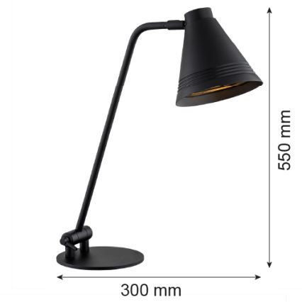 Argon 8002 - Stolní lampa AVALONE 1xE27/15W/230V černá