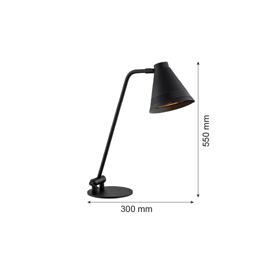 Argon 8002 - Stolní lampa AVALONE 1xE27/15W/230V černá
