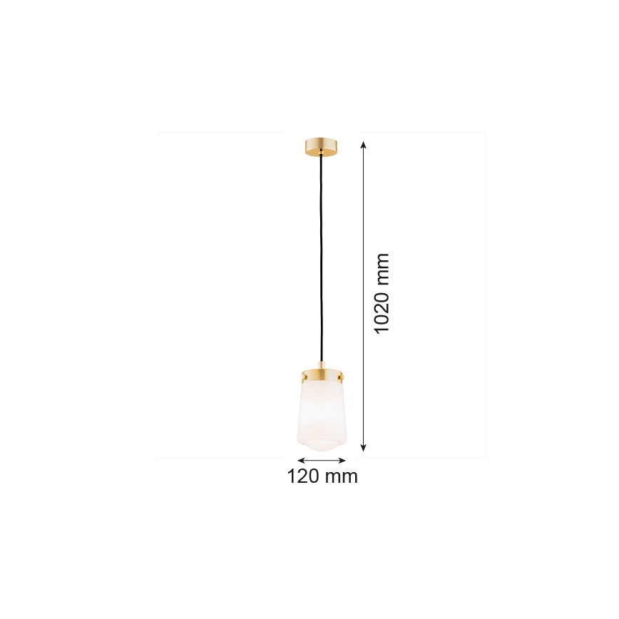 Argon 8004 - Lustr na lanku PASADENA 1xE27/15W/230V zlatá/bílá