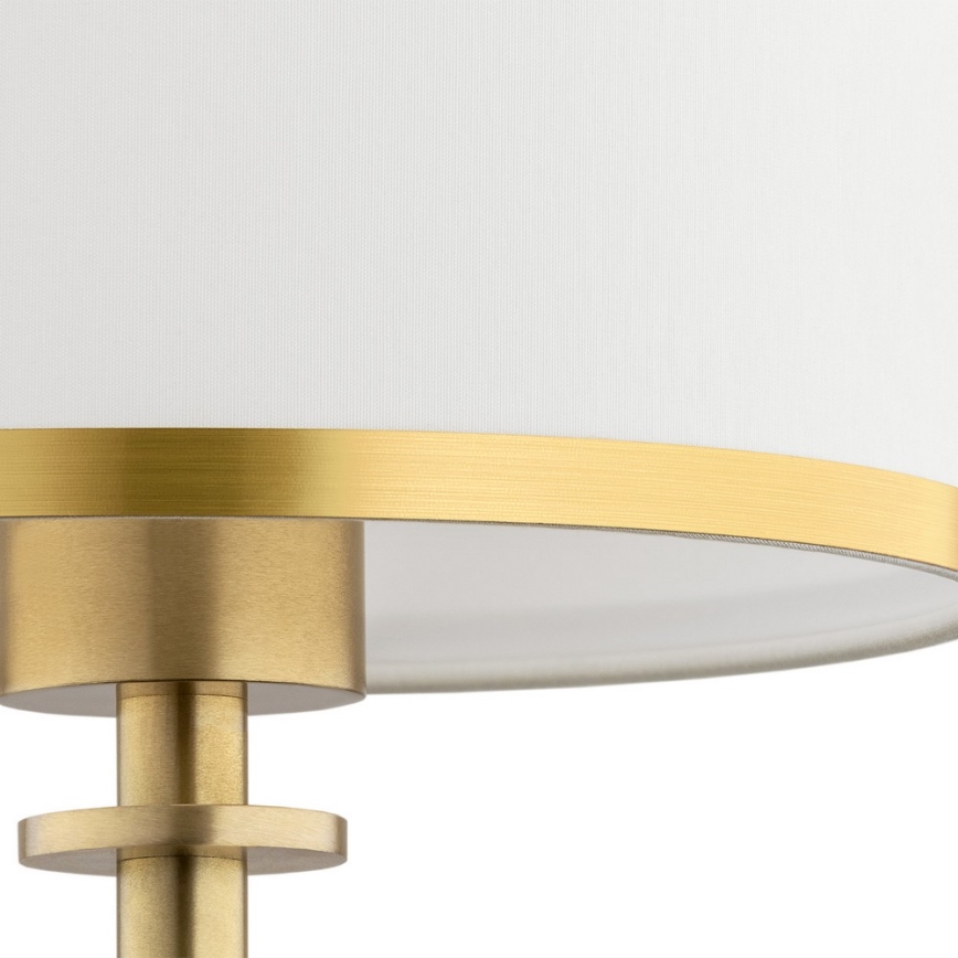 Argon 8029 - Stolní lampa ABBANO 1xE27/15W/230V mosaz/bílá