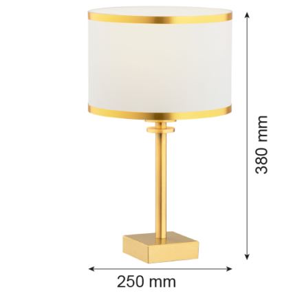 Argon 8029 - Stolní lampa ABBANO 1xE27/15W/230V mosaz/bílá