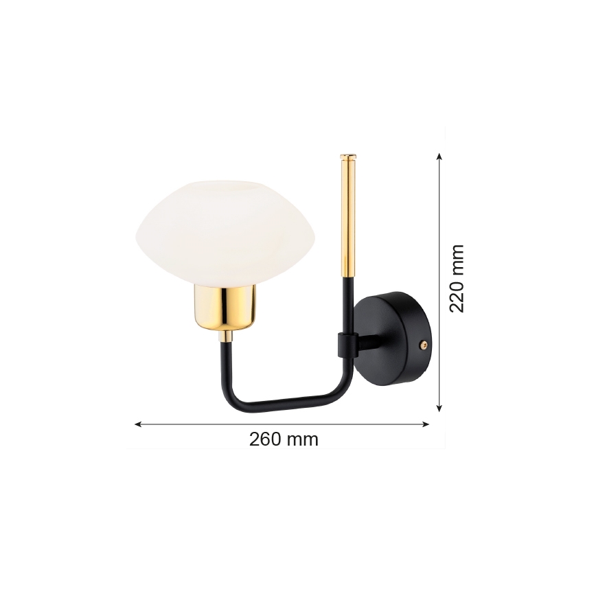 Argon 8032 - Nástěnná lampa RAVELLO 1xE14/15W/230V černá/zlatá
