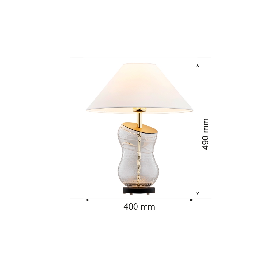 Argon 8036 - Stolní lampa VENETO 1xE27/15W/230V bílá/mosaz/černá