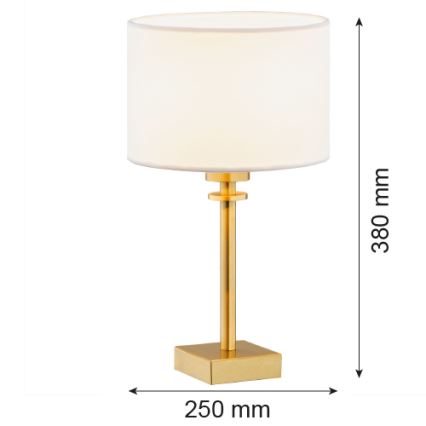 Argon 8047 - Stolní lampa ABBANO 1xE27/15W/230V mosaz/bílá