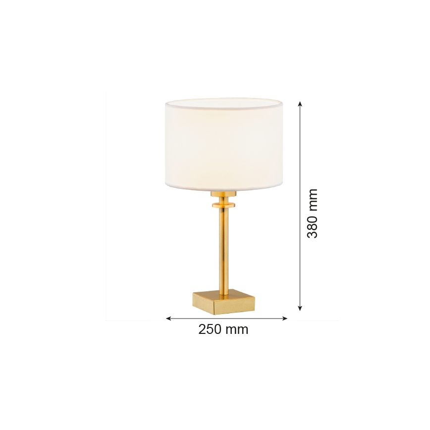 Argon 8047 - Stolní lampa ABBANO 1xE27/15W/230V mosaz/bílá