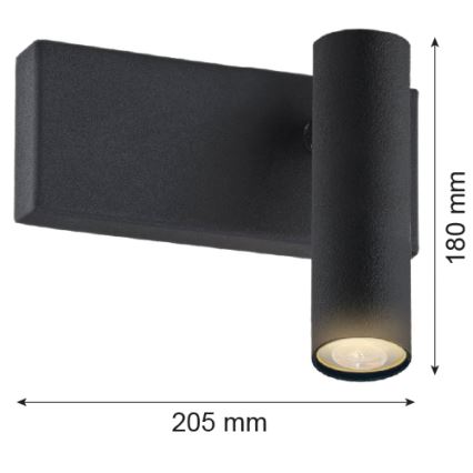 Argon 8065 - Nástěnné bodové svítidlo ETNA 1xG9/6W/230V černá
