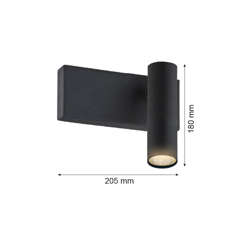 Argon 8065 - Nástěnné bodové svítidlo ETNA 1xG9/6W/230V černá