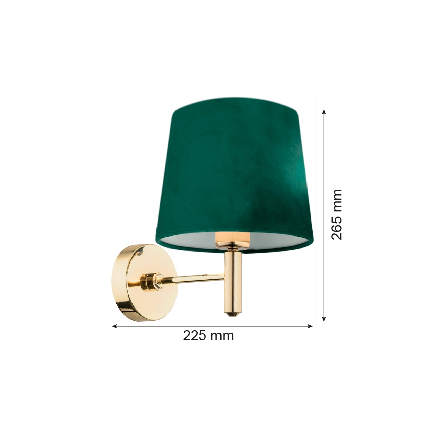 Argon 8105 - Nástěnná lampa PONTE 1xE27/15W/230V zelená/mosaz