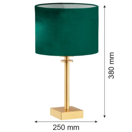 Argon 8106 - Stolní lampa ABBANO 1xE27/15W/230V mosaz/zelená