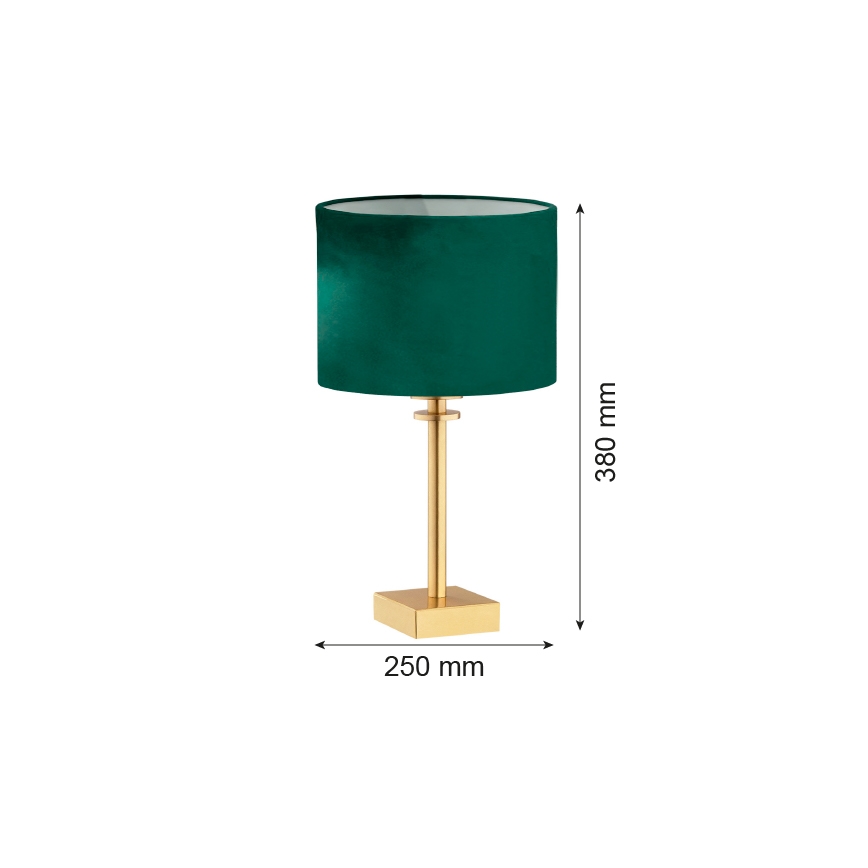 Argon 8106 - Stolní lampa ABBANO 1xE27/15W/230V mosaz/zelená