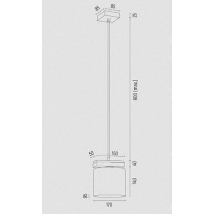 Argon 8276 - Lustr na lanku CANOA 1xE27/15W/230V černá