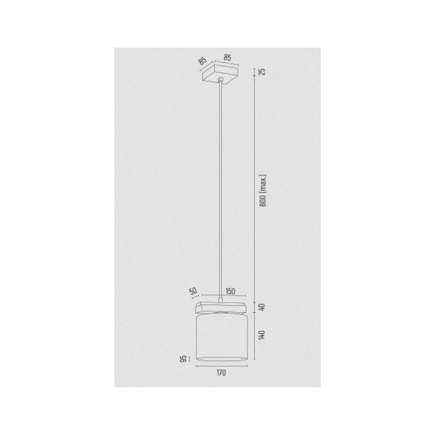 Argon 8276 - Lustr na lanku CANOA 1xE27/15W/230V černá