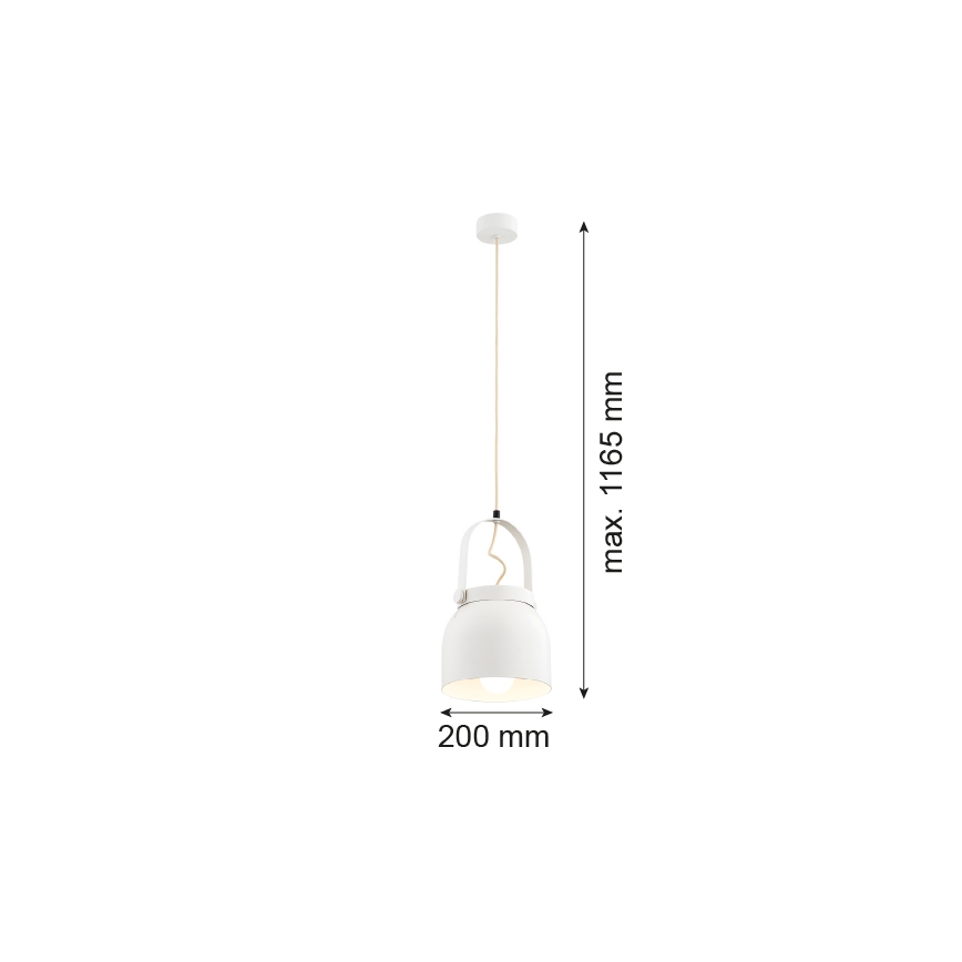 Argon 8280 - Lustr na lanku LOGAN 1xE27/15W/230V pr. 20 cm bílá
