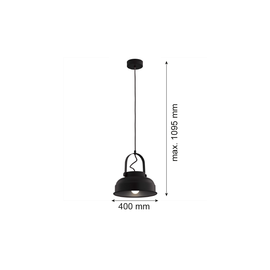 Argon 8285 - Lustr na lanku DAKOTA 1xE27/15W/230V černá