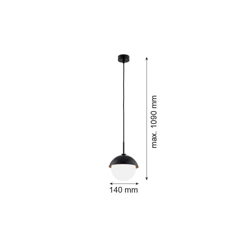 Argon 8295 - Lustr na lanku CAPPELLO 1xE27/15W/230V černá