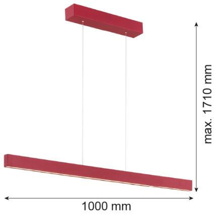 Argon 8304 - LED Lustr na lanku BALANS LED/35W/230V 3000K červená