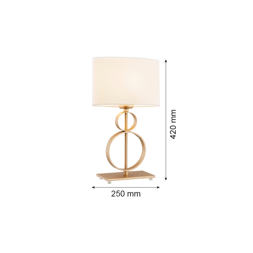 Argon 8310 - Stolní lampa PERSEO 1xE27/15W/230V 42 cm krémová/zlatá