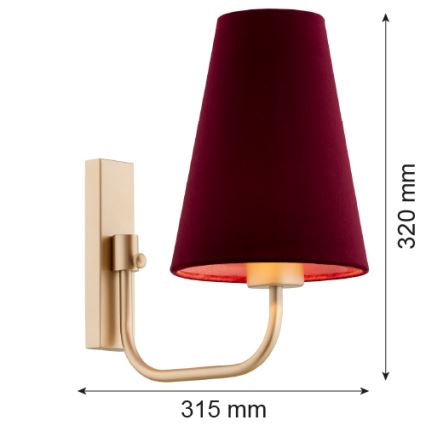 Argon 8313 - Nástěnná lampa SAFIANO 1xE27/15W/230V vínová