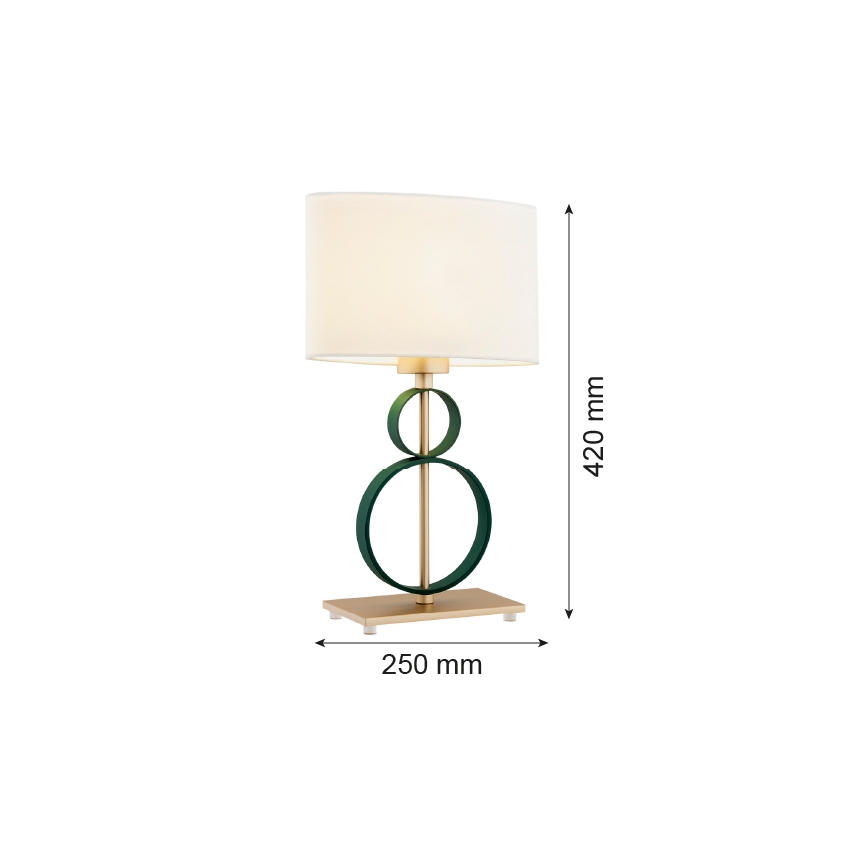 Argon 8317 - Stolní lampa PERSEO 1xE27/15W/230V 42 cm krémová/zelená