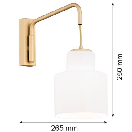 Argon 8371 - Nástěnné svítidlo DIUNA 1xE27/15W/230V zlatá