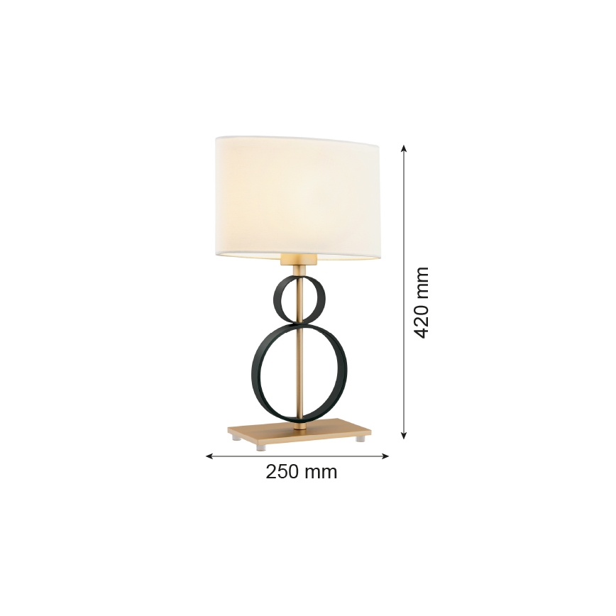 Argon 8373 - Stolní lampa PERSEO 1xE27/15W/230V 42 cm krémová/černá
