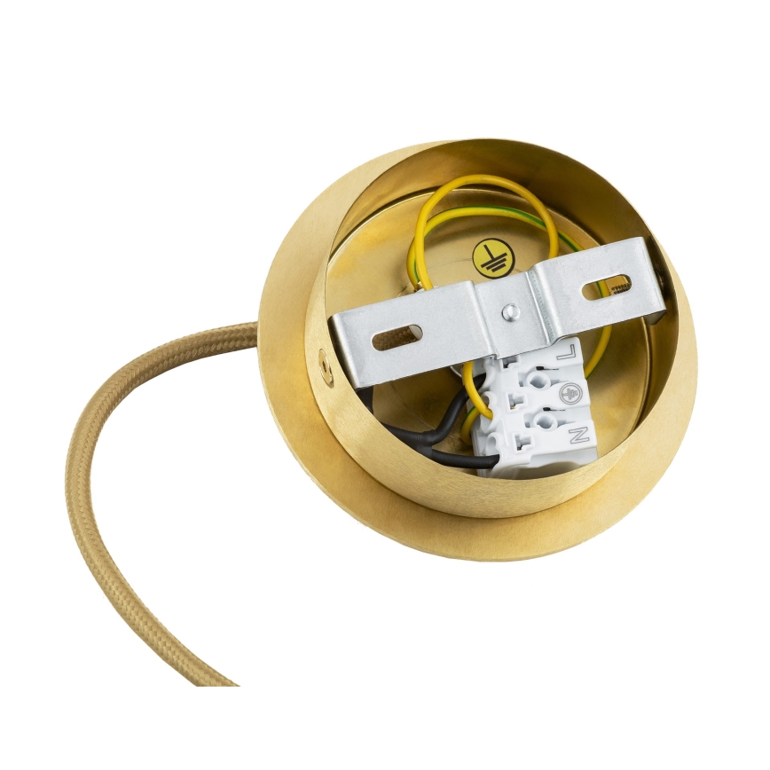 Argon 8448 - Lustr na lanku ALMIROS 1xE27/15W/230V pr. 30 cm alabastr zlatá