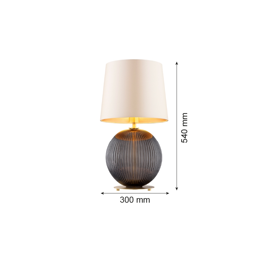 Argon 8538 - Stolní lampa HAMILTON 1xE27/15W/230V 54 cm krémová/černá