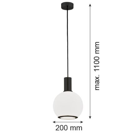 Argon 8564 - Lustr na lanku SAGUNTO PLUS 1xE27/15W/230V pr. 20 cm černá