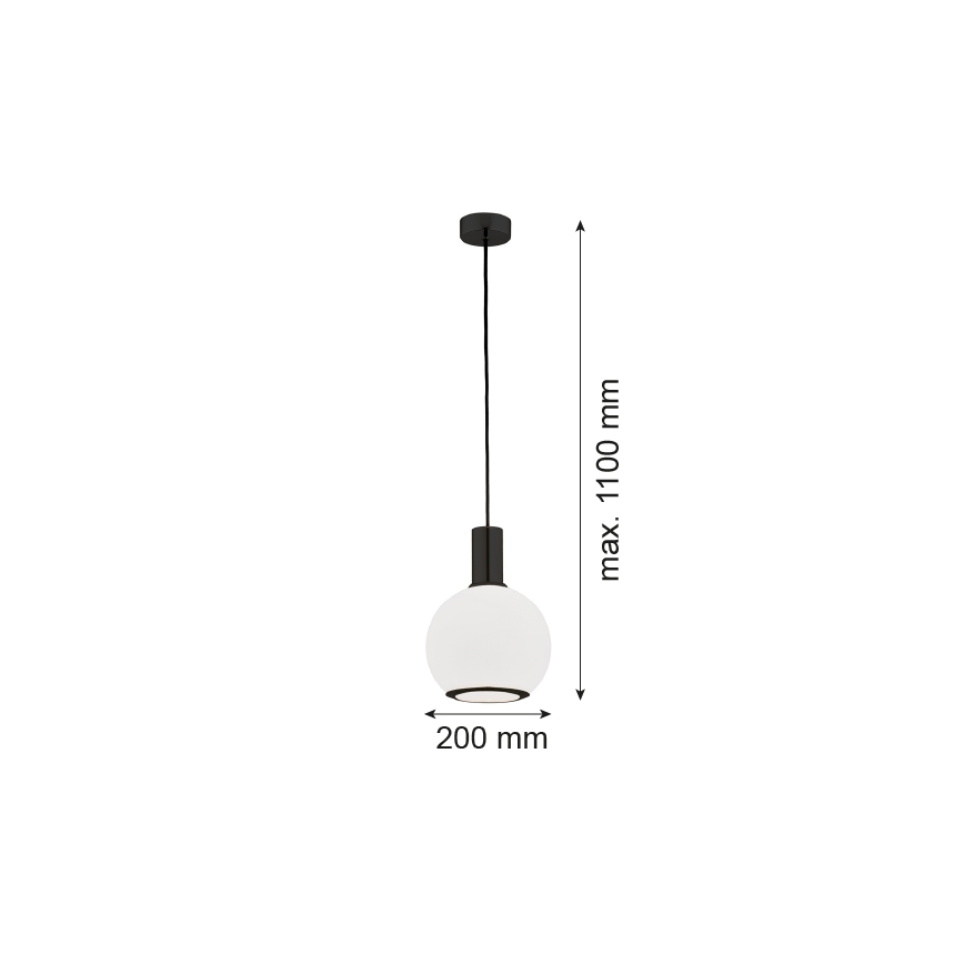 Argon 8564 - Lustr na lanku SAGUNTO PLUS 1xE27/15W/230V pr. 20 cm černá