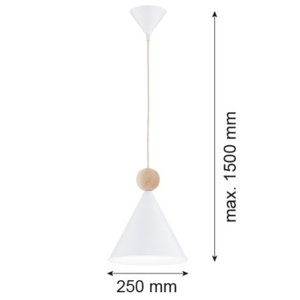 Argon 8629 - Lustr na lanku KEGEL 1xE27/15W/230V bílá