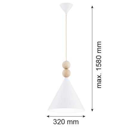 Argon 8632 - Lustr na lanku KEGEL 1xE27/15W/230V bílá
